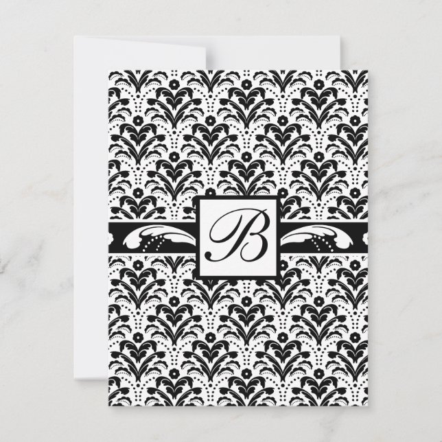 Invitation Élégant Monogramme personnalisé Art déco floral Da (Devant)