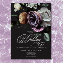 Élégant Moody Twilight Muted Floral Mariage