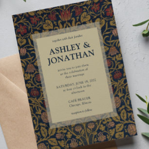 Invitation Élégant Morris Violet & Columbine Motif Mariage