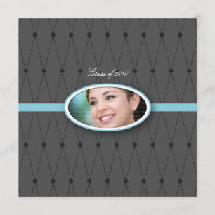 Invitation Élégant Motif arlequin :Bleu
