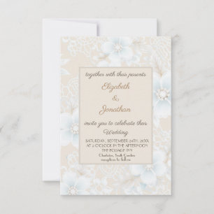 Invitation Elégant Motif de dentelle à la française Mariage d
