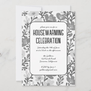 Invitation Élégant motif floral personnalisé FÊTE DE RÉCHAUFF
