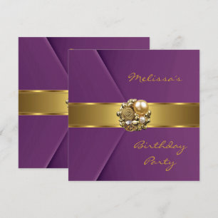 Invitation Elégant Mulberry rose Faux Velvet bijou d'or