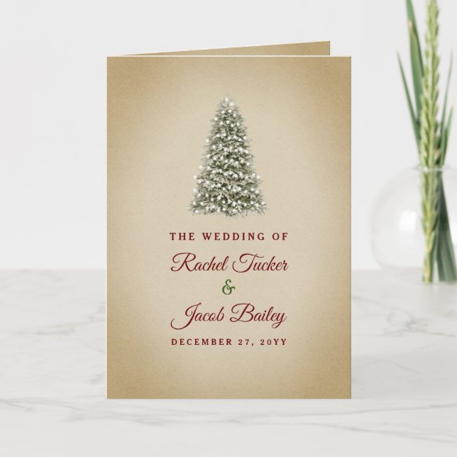 Invitation Élégant Noël Arbre Mariage d'hiver (Devant)