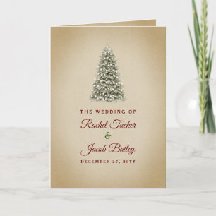 Invitation Élégant Noël Arbre Mariage d'hiver