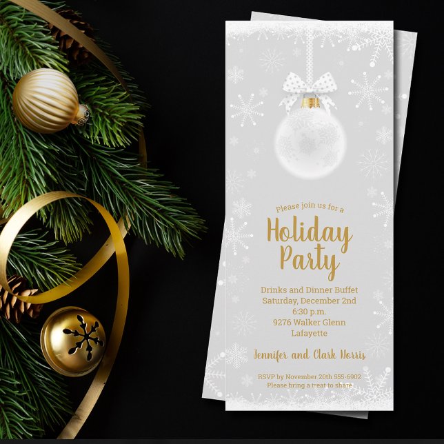 Invitation Élégant Noël de l'ornement de flocon de neige (Créateur téléchargé)