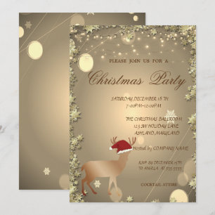 Invitation Élégant Noël Père Noël Chapeau, Fête de Noël