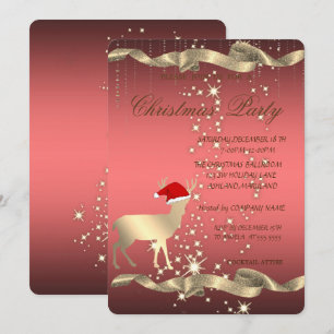 Invitation Élégant Noël Père Noël Chapeau, Fête de Noël