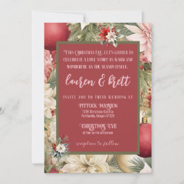 Invitation Élégant Noël Soir Romantique Mariage photo