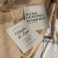 Élégant noir crémeux rétro amusant Bold Mariage mo