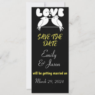 Invitation Élégant noir Enregistrer la date avec des insépara