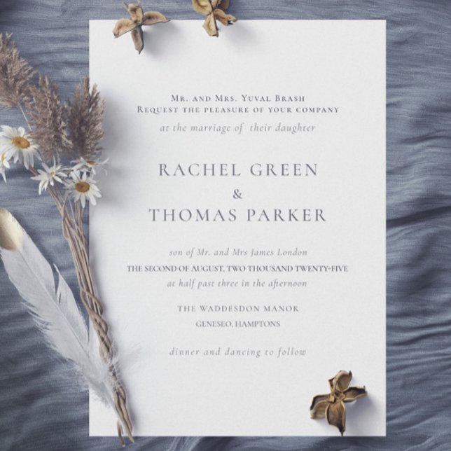 Invitation Élégant noir et blanc Mariage de monogramme offici (Elegant Black & White Formal Wedding Invitation)