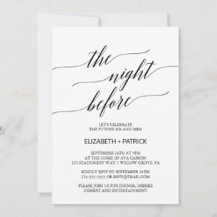Invitation Élégant Noir La Nuit Avant Le Dîner De Répétition