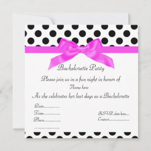 INVITATION ÉLÉGANT NOIR & ROSE CHAUDE POINTE BACHELORETTE INV