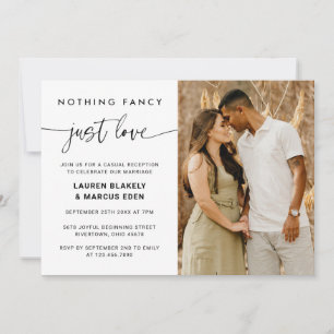 Invitation Elegant Nothing Fancy Just Love Photo Mariage