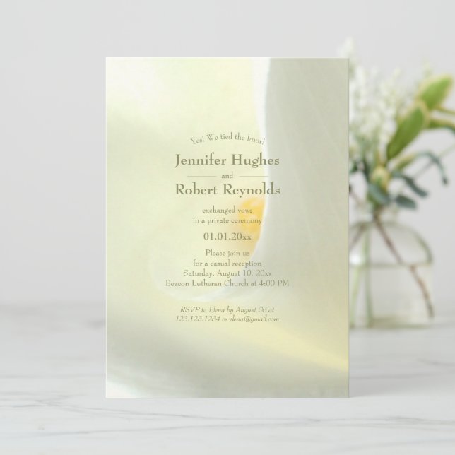 Invitation Élégant Nous Avons Lié Le Knot Floral Elopement (Debout devant)