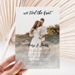 Invitation Élégant Nous Avons Lié Le Mariage Photo Knot Elope
