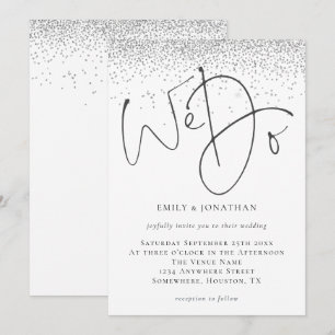 Invitation Elégant Nous faisons Script Parties scintillant Ar