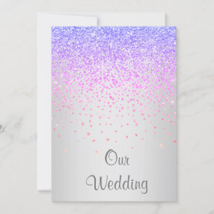 Invitation ÉLÉGANT Nouveau cristal diamant mariage lilas PURP