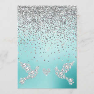 Invitation ELEGANT Nouveau cristal diamant mariage menthe ver