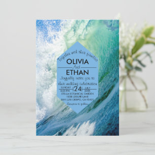 Invitation Elégant Ocean Blue Waves Summer Beach Mariage