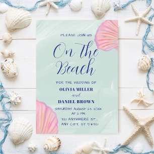 Invitation Elégant Ocean Pastel Seashell Beach Mariage