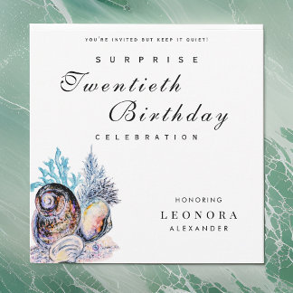 Invitation Elegant Ocean Seashell N'IMPORTE QUELLE Surprise f