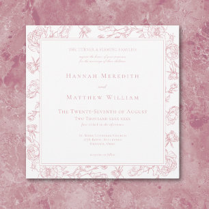 Invitation Élégant Oiseau et Blason de Mariage en Chinoiserie