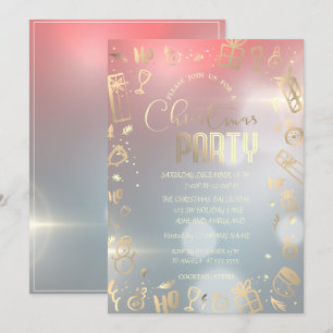 Invitation Elegant Ombre Gold Company fête de Noël
