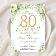 Élégant Or 80e Anniversaire Eucalyptus Ivoire Flor