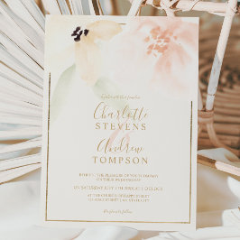 Invitation Elégant or audacieux velours mariage d'aquarelle f
