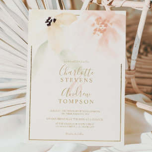 Invitation Elégant or audacieux velours mariage d'aquarelle f