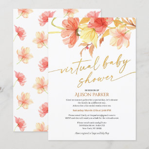Invitation Elégant or floral Script aquarelle virtuelle