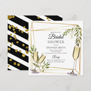 Invitation Elégant or géométrique Botanique douche nuptiale