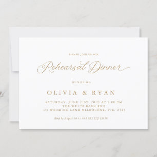 Invitation Élégant Or Moderne Script Calligraphie