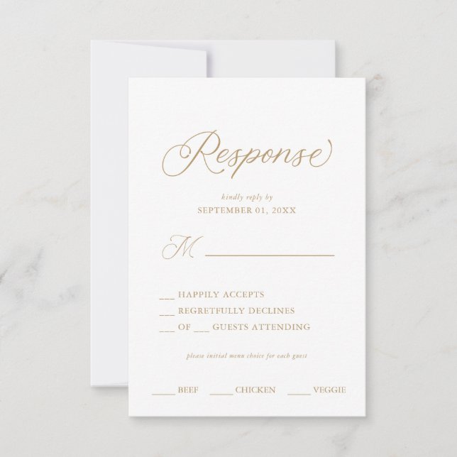 Invitation Élégant Or Moderne Script Calligraphie (Devant)