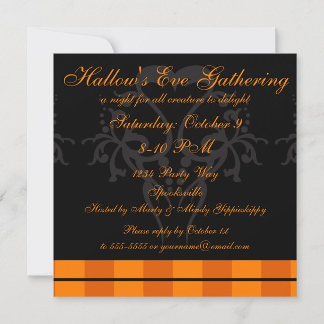 Invitation Elegant Orange and Hallow's Eve Gathering (Devant)