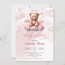 Elégant Ours en peluche rose aquarelle avec pacifi