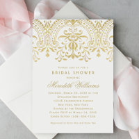 Élégant paillettes dorées Mariage Damassé Fête de