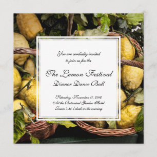 Invitation Élégant panier de citron italien de la côte amalfi