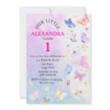 Élégant papillon rose violet floral Anniversaire