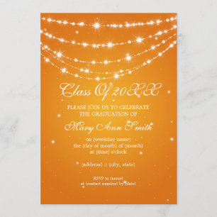 Invitation Élégant Parti de la fin de l'année Orange Chaîne d