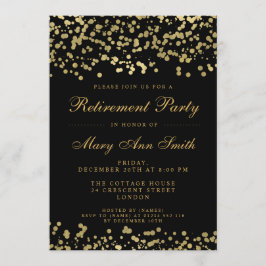Invitation Élégant Parti de la retraite Gold Foil Confetti