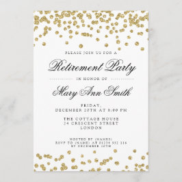 Invitation Élégant Parti de la retraite Gold Parties scintill