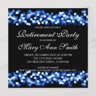 Invitation Élégant parti de retraite Blue Hollywood Glam