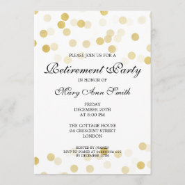 Invitation Élégant Parti de retraite Gold Foil Parties scinti