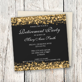 Invitation Élégant Parti de retraite Gold Sparkles