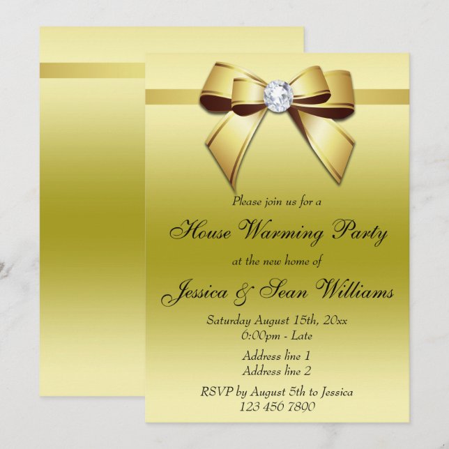 Invitation Élégant Parti du réchauffement de la maison de la  (Devant / Derrière)