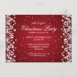 Invitation Élégant Parti Sparkle Red