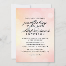 Invitation Elégant Parties scintillant rose Bokeh Mariage lég